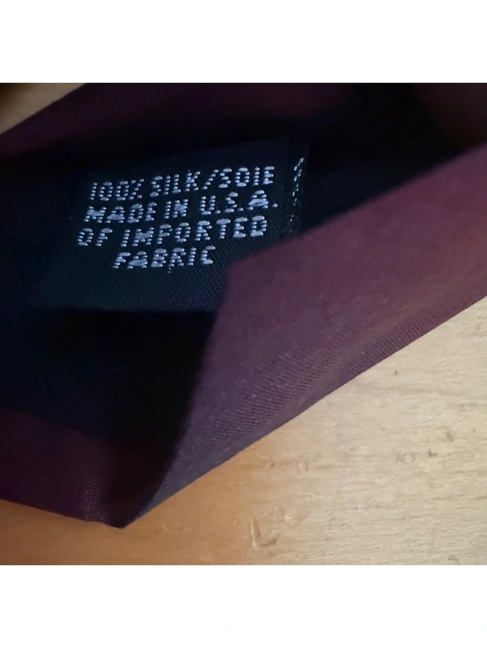 DKNY Burgundy Silk Tie Made in USA